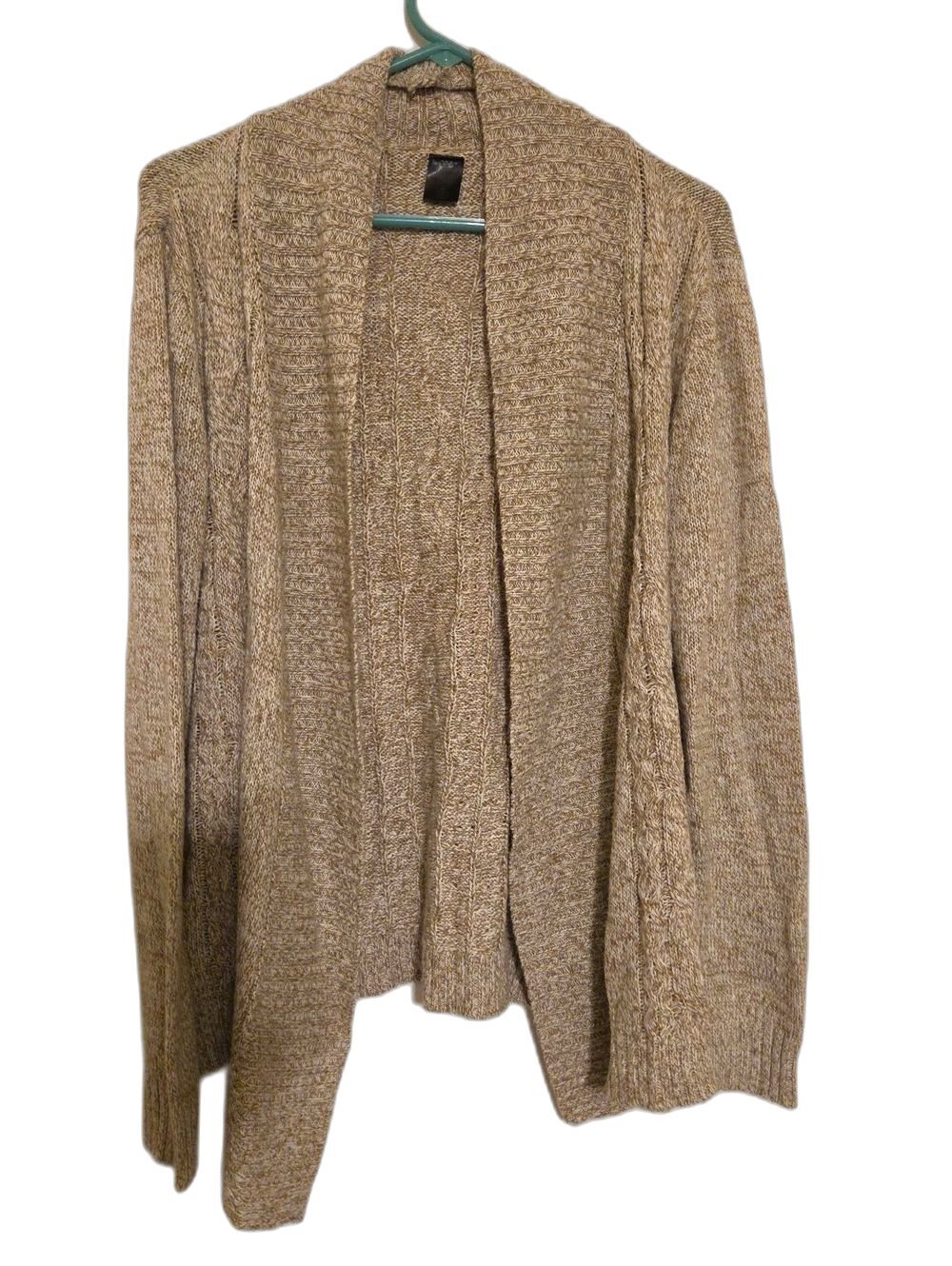 Madison Lilly Cozy Open-Front Tan Knit Cardigan Sweater